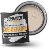SEEBAUER diy Kreidefarbe für Möbel Hellbraun 750ml für Innen (No. 611 Hazel Eyes) Möbelfarbe ohne Schleifen - Holzfarbe extra matt - Holzlack, Möbellack hohe Deckkraft