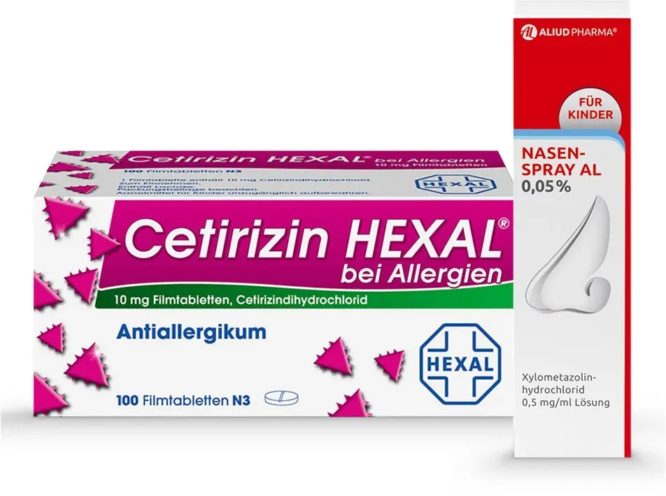 Allergie-Set Cetirizin HEXAL bei Allergien 100 St. + Nasenspray AL 0,05% - 10 ml 1 Set