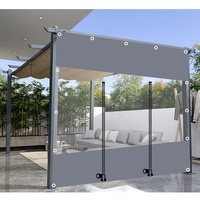 Außen Durchsichtige Plane Vorhange, 0,3mm Schwerlast wasserdichte Plane Mit Ösen, Pergola Pavillon Terrasse Carport Plane Seitenwände, Transparente Plane Abdeckung,LxH-3.2x2m/10.5 * 6.6ft