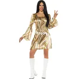 Underwraps 70er Jahre Kleid - Discokleid Kostüm für Fasching (L)