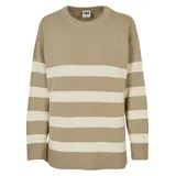 URBAN CLASSICS Striped Knit Pullover Wet Sand / Sand S