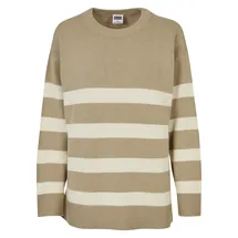 URBAN CLASSICS Striped Knit Pullover Wet Sand / Sand S