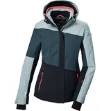 KILLTEC Damen Skijacke/Funktionsjacke mit abzippbarer Kapuze und Schneefang KSW 67 WMN SKI JCKT, hellpetrol, 36,