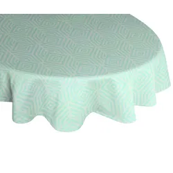 Tischdecke ADAM "Easy Diamond" Gr. 1, blau (hellblau), Ø:145cm, Bio-Baumwolle, Tischdecken, nachhaltig