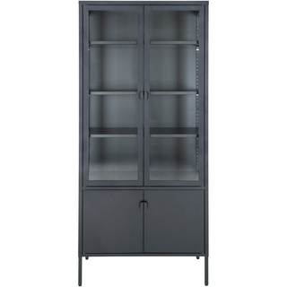 Vitrine DROP BRISBANE - schwarz - BHT 80x180x35 cm