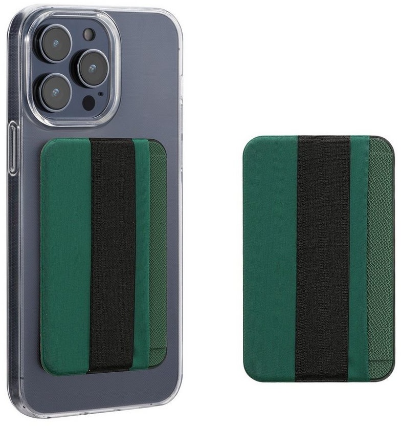 kwmobile 2x Kartenhalter für Smartphones - Kunststoff Halter Halterung, (1-tlg., Etui 57 x 90 mm - Platz für bis zu 4 Karten) grün