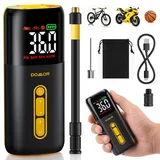 Elektrische Luftpumpe, 150 PSI Tragbare Akku Kompressor 4600mAh, Wiederaufladbarer Luftpumpe Fahrrad mit LED-Licht, Elektrische Fahrradpumpe für Auto, E-Bike, Motorrad