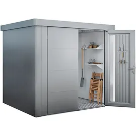 Biohort Gerätehaus Neo 3C Standardtüre Silber-Metallic