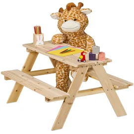 Relaxdays Kindersitzgarnitur aus Holz, Hellbraun