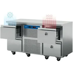 KBS Premium Combi Station, kombinierter Kälte-Wärme Tisch, Breite: 1500mm, Tiefe 700mm
