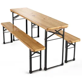 Beautissu Bierzeltgarnitur klappbar Holz BT22, 170x46cm