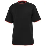 URBAN CLASSICS Contrast Tall Tee - Schwarz - L