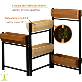 Dobar Vertikalbeet Flexi 165 x 18 x 105 cm Schwarz