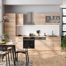 Vicco Küchenzeile R-Line 300 cm Marmor Braun