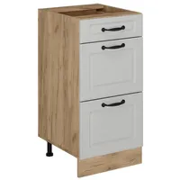 Vicco Küchenunterschrank R-Line, Weiß Landhaus, 40 cm mit Schubladen,