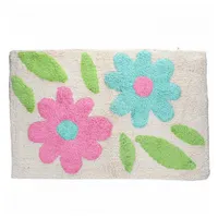 Rex London Badematte Blumen Grün-Pink Bad Vorleger ca. 80