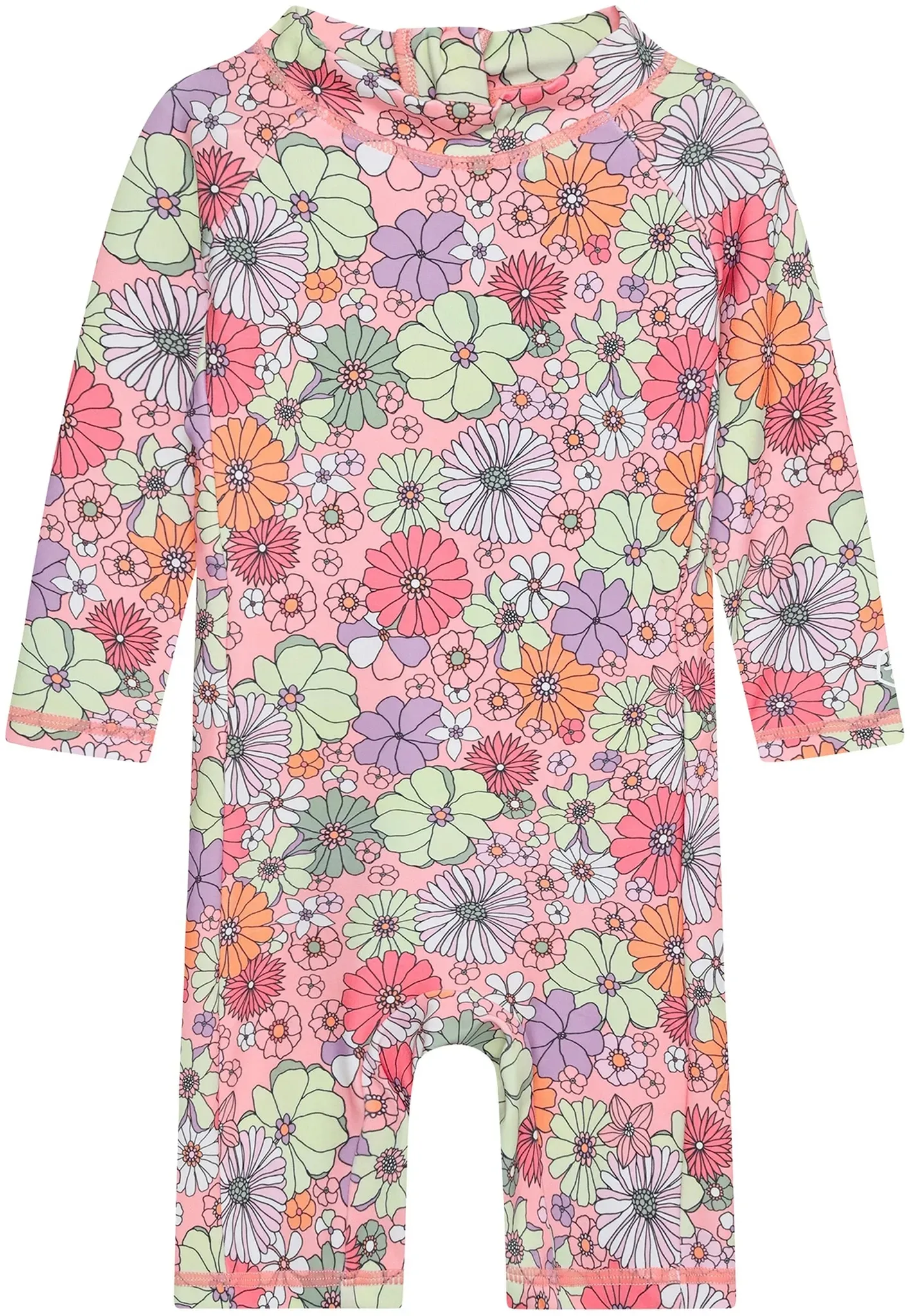 Colorkids Schwimmanzug lang mit UV-Schutz Blumen, rosa | mehrfarbig, 92