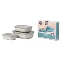 Mepal Cirqula rechteckig nordic white 0,5 l 3-teilig