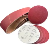 SenmaiTools Band und Tellerschleifer Set Schleifband.Schleifbänder100 x 915 mm(40/80/120/150/240/400)&Schleifpapier 150 mm Klett Set(2x40/80/120/180/240/320)23 Stück