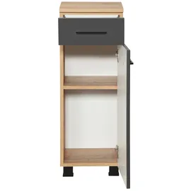 WELLTIME Unterschrank WELLTIME "Trento, verschiedene Ausführungen und Farben", grau (grau matt), B:30cm H:79cm T:27cm, Holzwerkstoff, MDF, Schränke, Unterschrank, Badmöbel, Breite 30 cm, mit 1 Tür und 1 Schubkasten