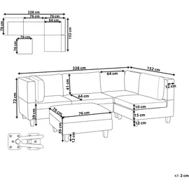 Beliani Beliani, Sofa, Unstad Ecksofa