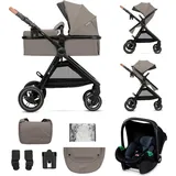 Kinderkraft ESME - multifunktionaler 3-in-1-Kinderwagen - bis 25 kg - Babywanne mit Belüftung - Travel System - große geländegängige Räder - B... - Beige