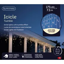 PERAGASHOP Kaemingk LED Lichterkette Icicle Lights 175 Lichter 7,5 m weiß
