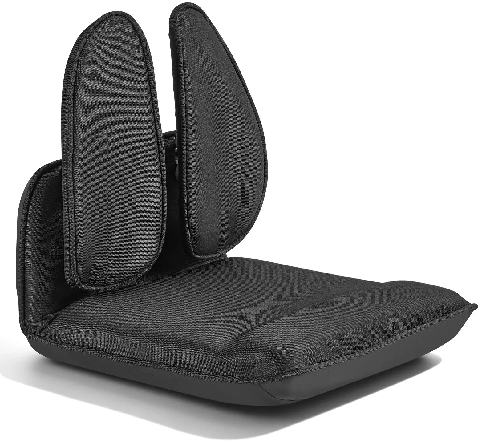VEVOR Bodenstuhl, 5-Positionen Verstellbarer, Bodensessel mit Ergonomischer Rückenlehne, Metallrahmen, Schaumstoff & Leinenbezug, Relaxsessel Multifunktional zum Lesen & Entspannen, Schwarz