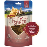 DeliBest Cat Snack aus 100% Schweizer Kalbfleisch I Katzen Leckerlies getreidefrei I halbfeuchte Leckerlies leicht verdaulich I Katzen Snack für Fellglanz I Allergiker geeignet 45g