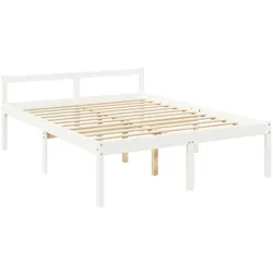 vidaXL Seniorenbett Weiß 160x200 cm Massivholz Kiefer