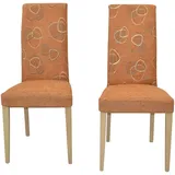 Polsterstuhl - Esszimmerstuhl 2er-Set Eiche/Braun Küchenstuhl Speisestuhl Stuhl