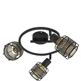 Lindby Eudoria Deckenlampe 3-flammig schwarz/gold