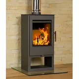 EEK A+ Kaminofen Victoria Toledo schwarz - 7kW, raumluftunabhängig - Schwarz