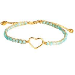Samapura Armband Herz Amazonit | Gold Faden 16 Damen 