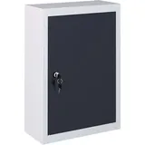 LVHUIDEH Wand Werkzeugschrank, Metallschrank, Abschließbar Hängeschrank, Werkstattschrank mit Verstellbaren Regale, 40 x 19 x 60 cm, Industriedesign, Schwarz/Grau