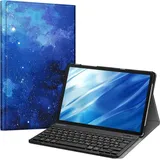 Fintie Tastatur Hülle für Samsung Galaxy Tab A9 Plus 11 Zoll 2023 Tablet SM-X210/X216/X218, Keyboard Cover mit Magnetisch Abnehmbarer Deutscher Bluetooth Tastatur, Sternenhimmel