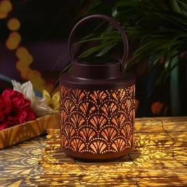 MARELIDA LED Solar Laterne - Fächer Muster - hängend und stehend - H: 19cm - Lichtsensor ...