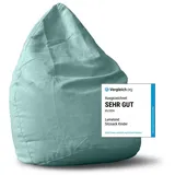 Lumaland Sitzsack Luxury 60x45cm | Microvelours Beanbag mit extra weichem & robustem Stoff | Für Erwachsene & Kinder| Ideal geeignet für Kinderzimmer | Sessel & Stuhl Bean Bag [Türkis]