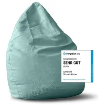 Lumaland Sitzsack Luxury 60x45cm | Microvelours Beanbag mit extra weichem & robustem Stoff | Für Erwachsene & Kinder| Ideal geeignet für Kinderzimmer | Sessel & Stuhl Bean Bag [Türkis]