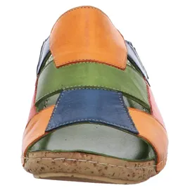 Gemini Damen Pantolette Leder Patchwork Optik Keilabsatz 336052-02, Größe:42 EU, Farbe:Orange - Orange - 42