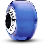 PANDORA Moments Blaues Murano-Glas Mini-Charm aus Sterling Silber, Kompatibel Moments Armbänder, 793105C00