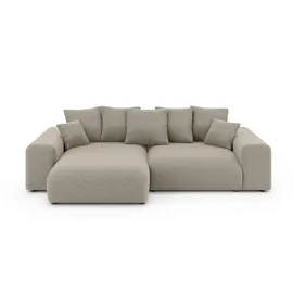 Home Affaire Ecksofa HOME AFFAIRE "LAKESIDE mit Bettfunktion und Bettkasten, B/T/H 257/166/84 cm", beige, B:256,5cm H:84cm T:166cm, 100% Polyester, Sofas, Ecksofa, L-Form, Recamiere beidseitig montierbar, mit Wellenunterfederung