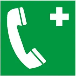 Gramm Medical Symbol Notruftelefon, Kunststoff, 150 x 150 mm
