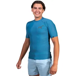 Barcelona Bodyfit Rashguard UV-beständig-Herren-Wassershirt UPF50+ BLAU Klein