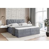 altdecor Boxbett, Grau, Holzwerkstoff, Höhe ca. 20 cm 140x200 cm, Schlafzimmer, Betten, Boxspringbetten