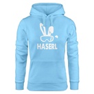 MoonWorks Hoodie Kapuzen Pullover Damen Ski-Haserl Ski-Hase Après Ski Party Ski-Fahrer Snowboard-Fahrer Hoodie Frauen Moonworks® blau L