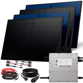 sunniva Balkonkraftwerk Full Black Bifazial 2000/800 W inkl. 4 x 500 W N-Typ Glas-Glas Bifacial Module