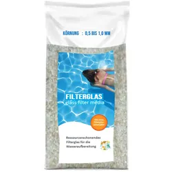 Filterglas Pool Filtermaterial Sandfilteranlage Körnung 0,5 - 1,0 mm - 25kg Sack