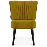 Konsimo Cocktailsessel Duco Velours 63 x 89 x 65 cm Gelb/Schwarz