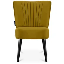 Konsimo Cocktailsessel Duco Velours 63 x 89 x 65 cm Gelb/Schwarz